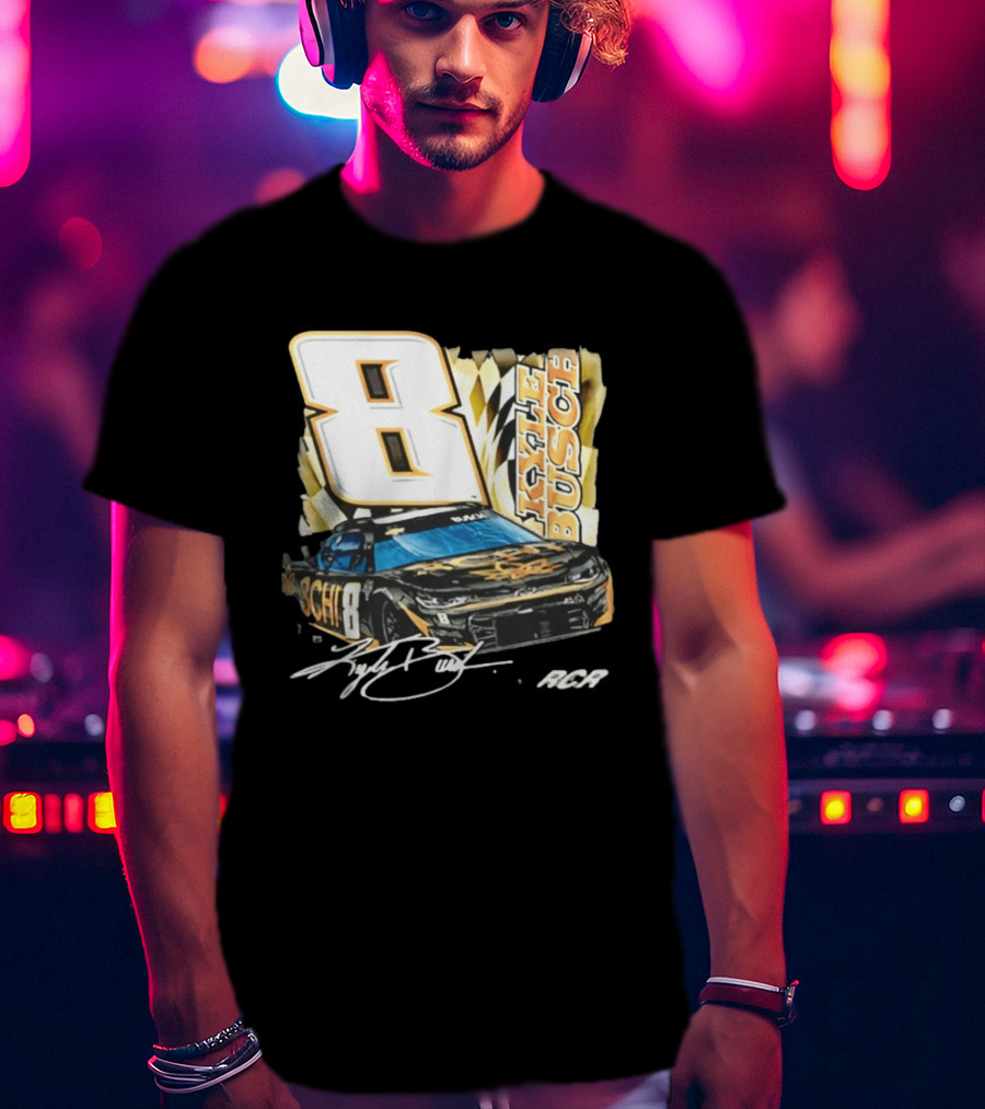 Kyle Busch 8 RCR NASCAR Race Car Signature T-Shirt