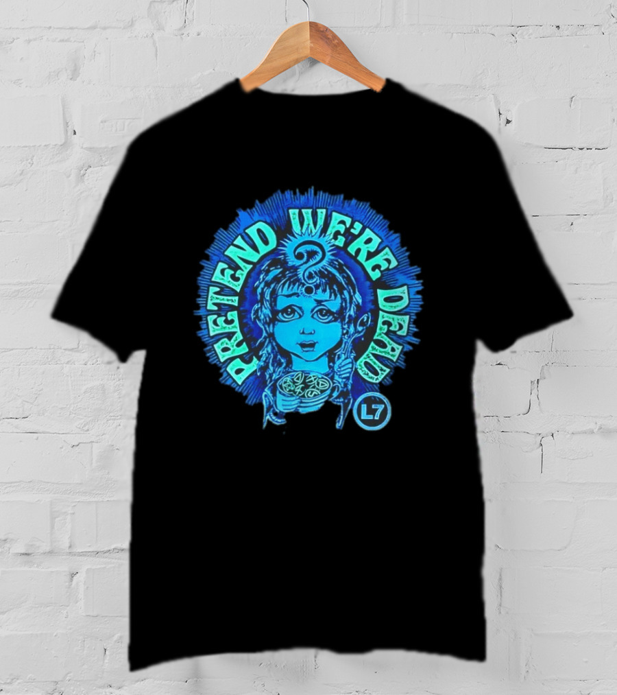 L7 Pretend We're Dead Blue Comic T-Shirt