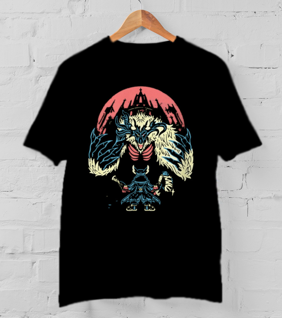 Bloodborne Hunter Confronts Cleric Beast Let The Hunt Begin T-Shirt