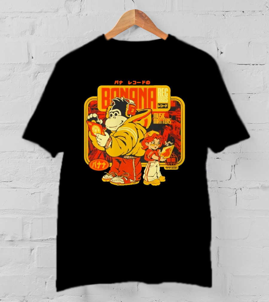 Banana Records Music Matters Retro Style Japanese T-Shirt