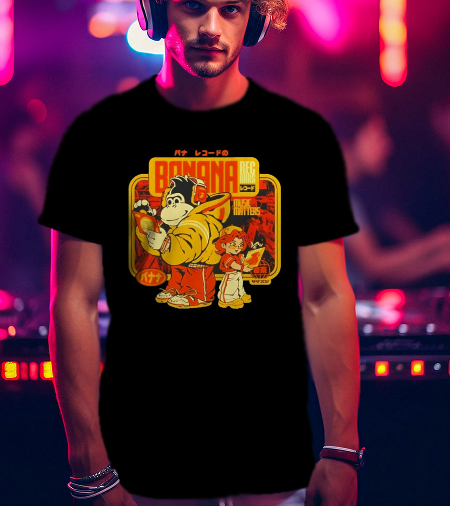 Banana Records Music Matters Retro Style Japanese T-Shirt