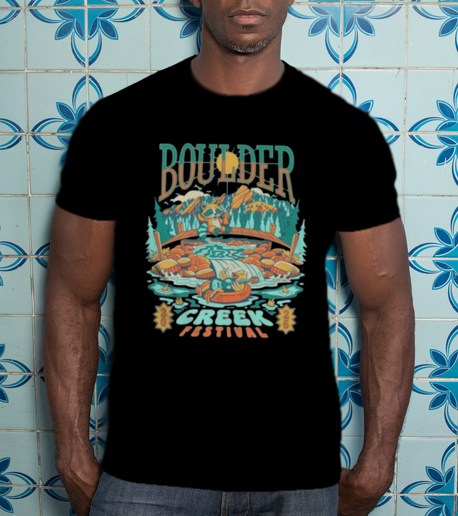 Boulder Creek Festival 2026 Mountain Adventure With Bear And Canoe T-Shirt