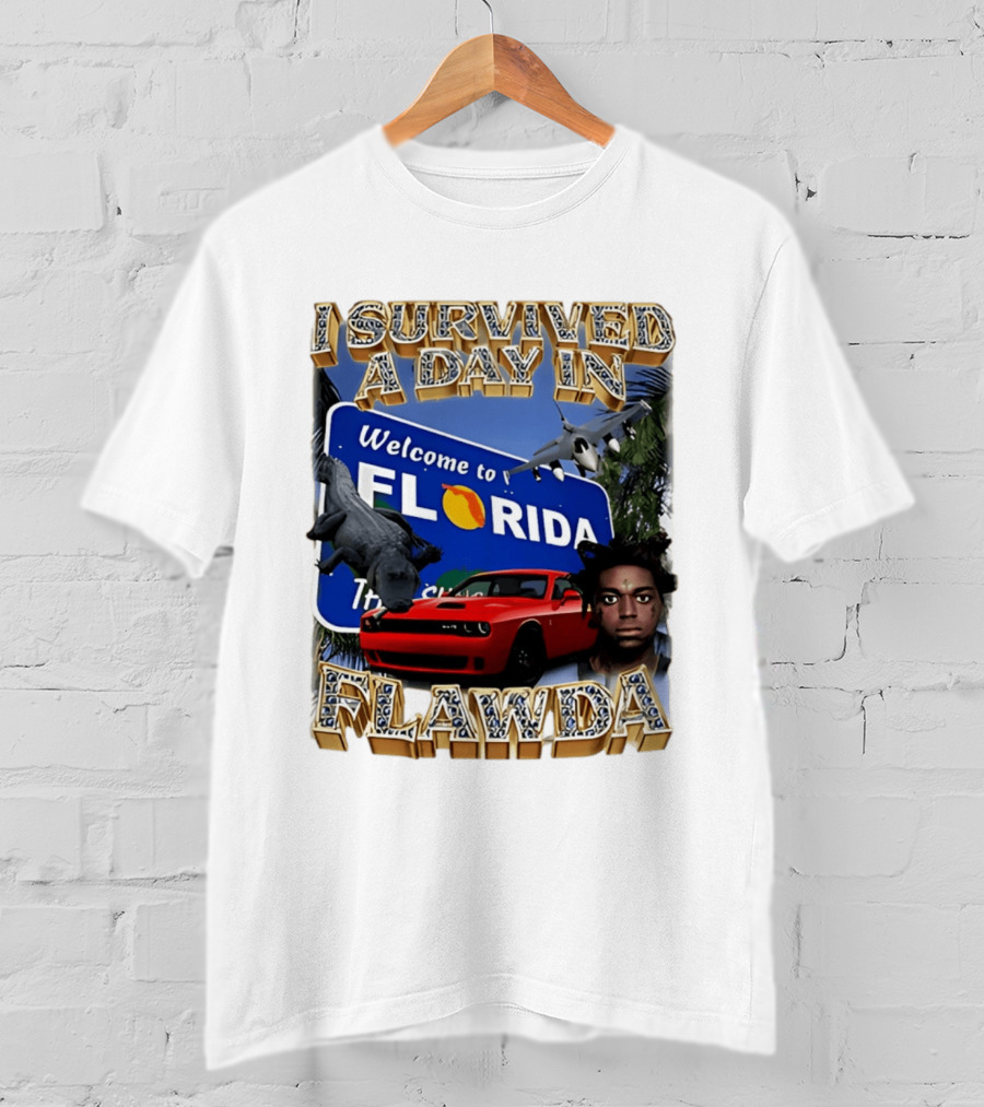 I Survived A Day In Flawda Welcome To Florida Dodge Jet Manatee Adventure T-Shirt