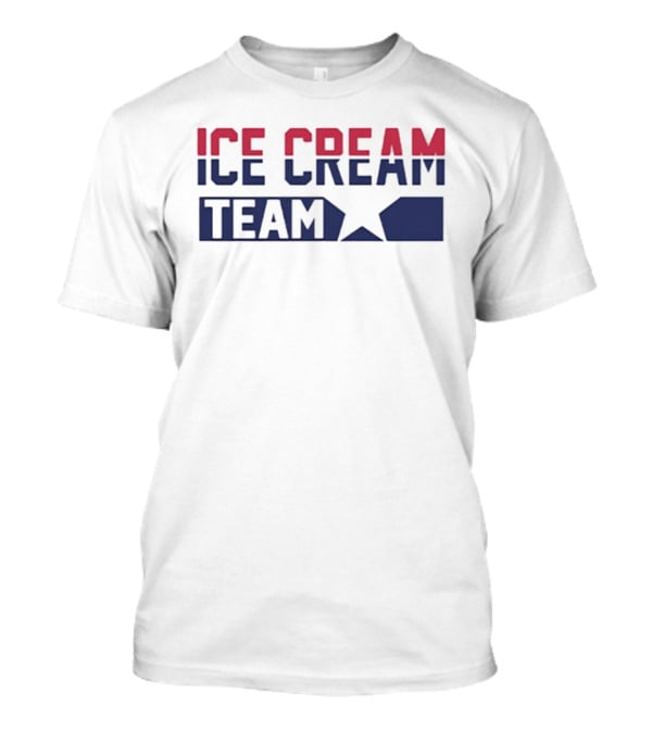 ICE CREAM TEAM Text With Red And Blue Block Lettering T-Shirt