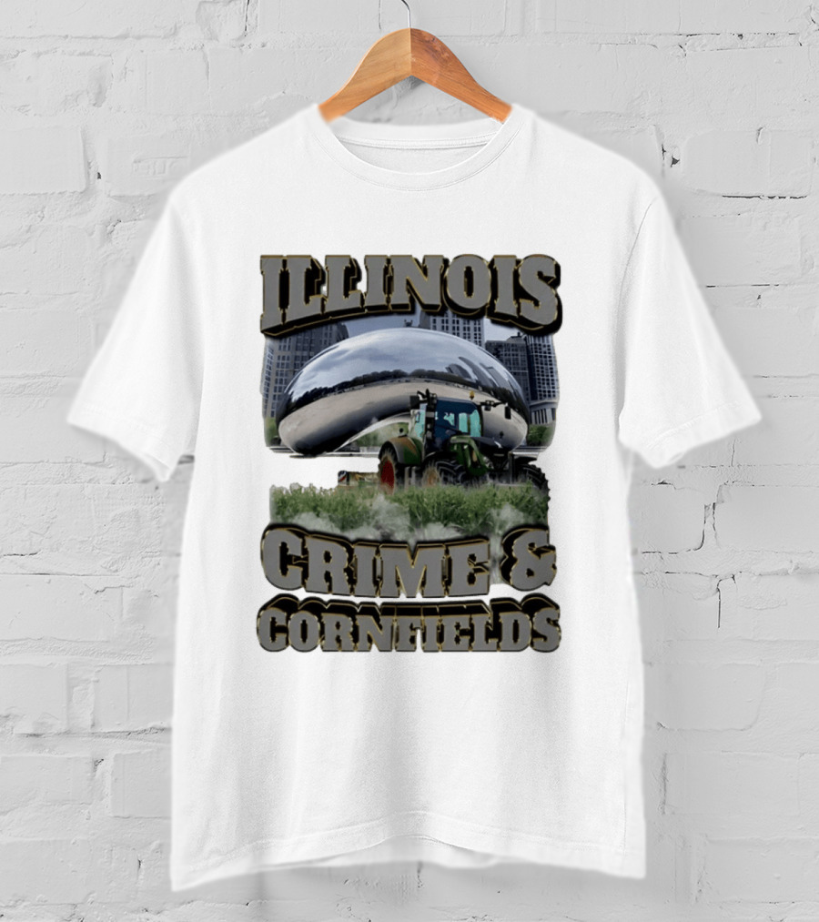 Illinois Crime & Cornfields Cloud Gate Tractor Scenery T-Shirt