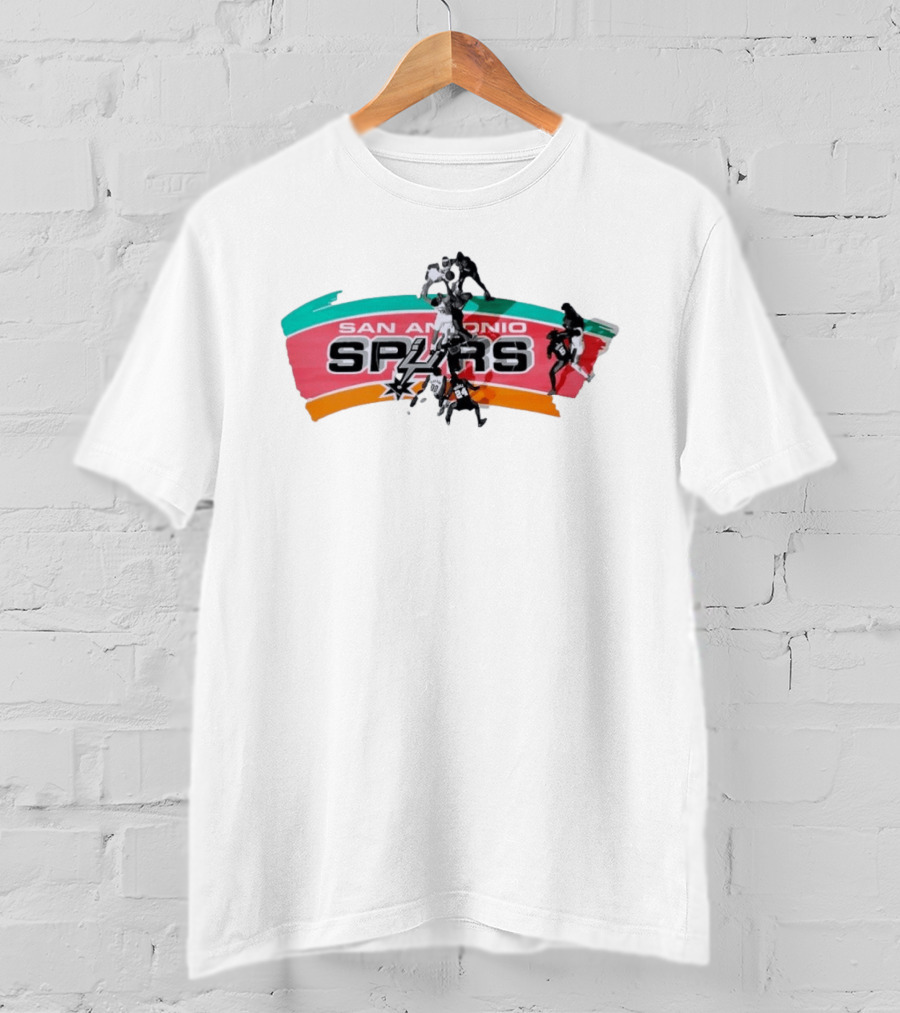 San Antonio Spurs Basketball Team Action Shot T-Shirt