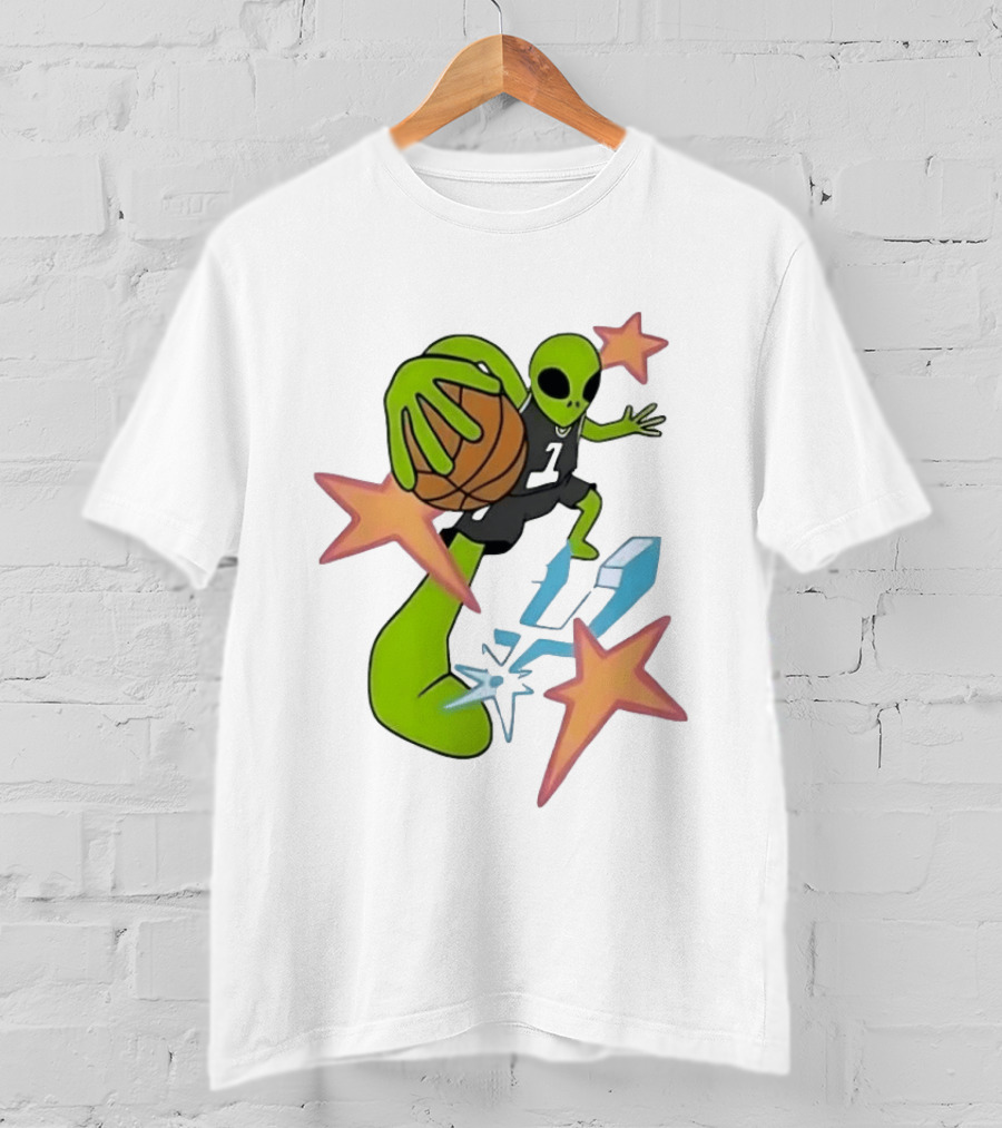 San Antonio Spurs Alien Basketball Dunking Stars T-Shirt