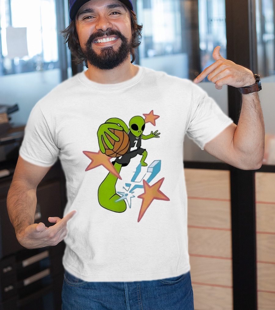 San Antonio Spurs Alien Basketball Dunking Stars T-Shirt