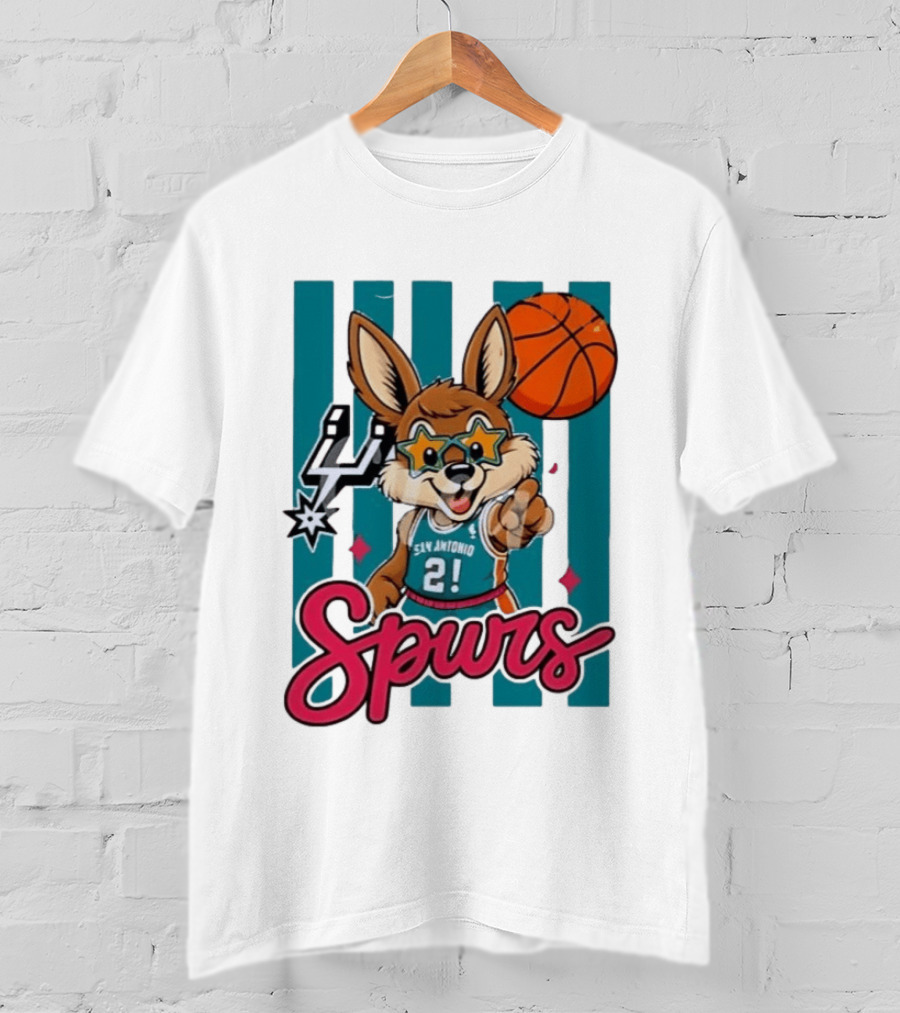San Antonio Spurs Mascot Basketball Star Glasses Youth 21 T-Shirt