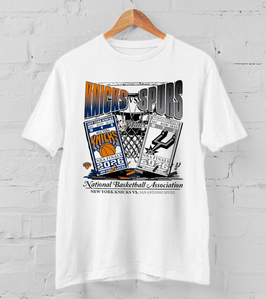 New York Knicks Vs San Antonio Spurs NBA Finals Tickets 2026 National Basketball Association T-Shirt