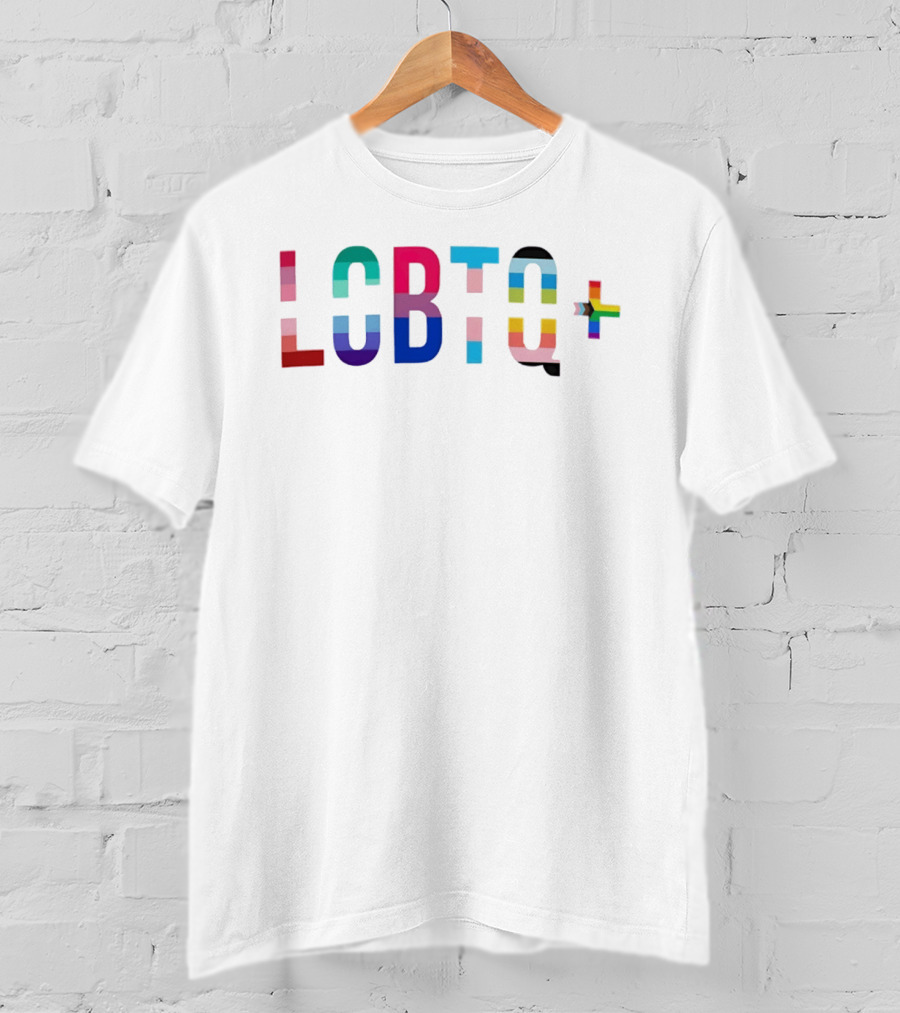 LGBTQ Plus Pride Colorful Flag Letters T-Shirt