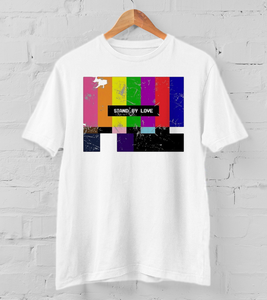 Stand By Love Retro TV Rainbow Pride Multicolor Lines T-Shirt