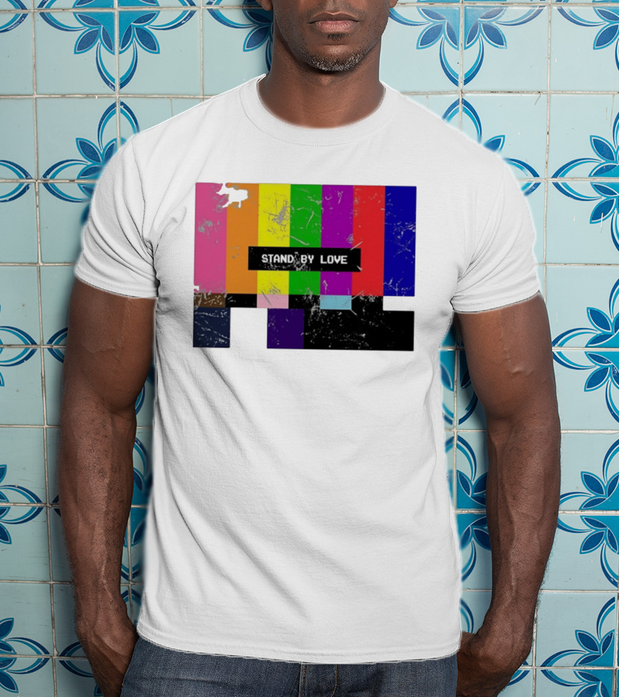 Stand By Love Retro TV Rainbow Pride Multicolor Lines T-Shirt