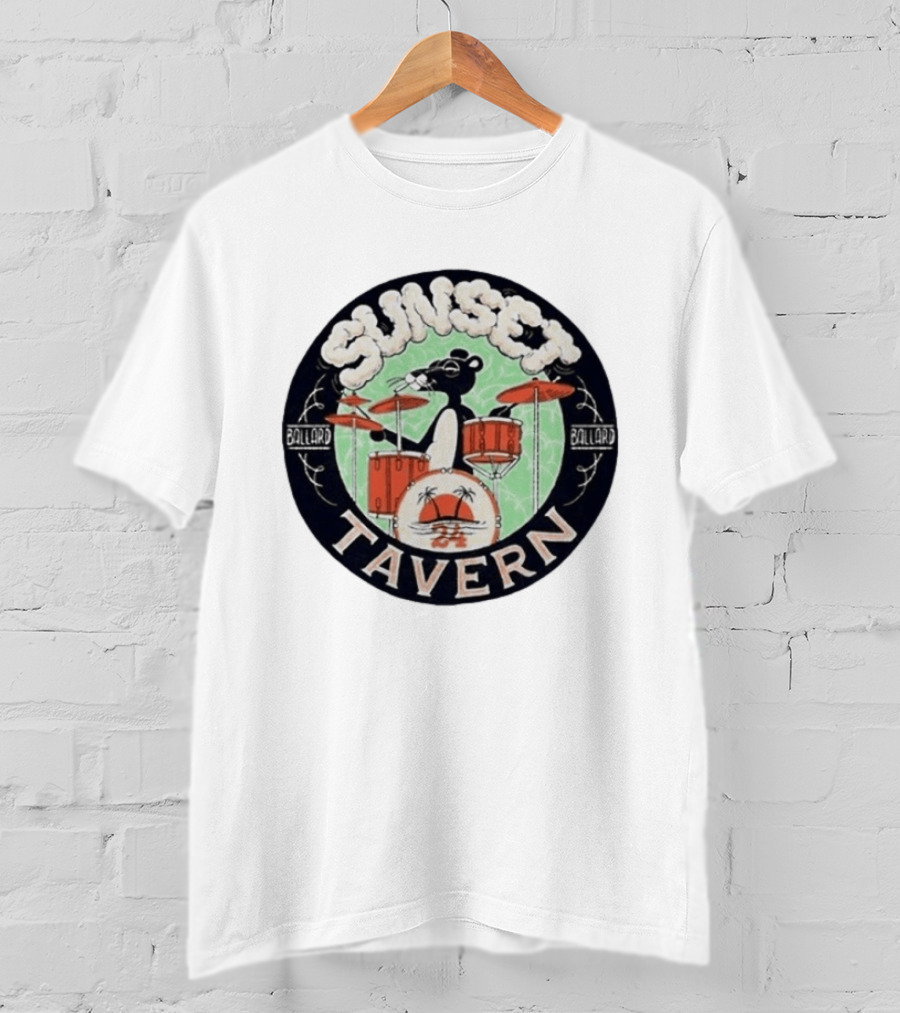 Sunset Tavern Ballard Drumming Bear 24th Anniversary Party Limited Edition T-Shirt
