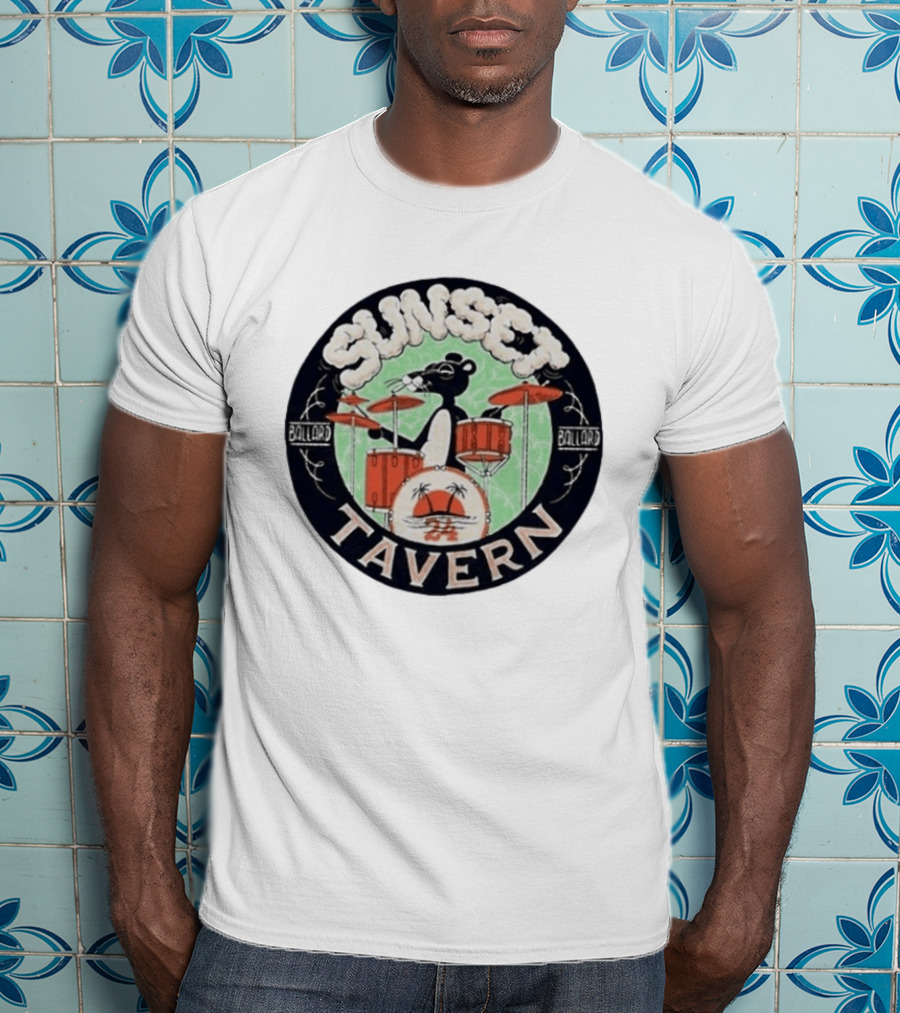 Sunset Tavern Ballard Drumming Bear 24th Anniversary Party Limited Edition T-Shirt