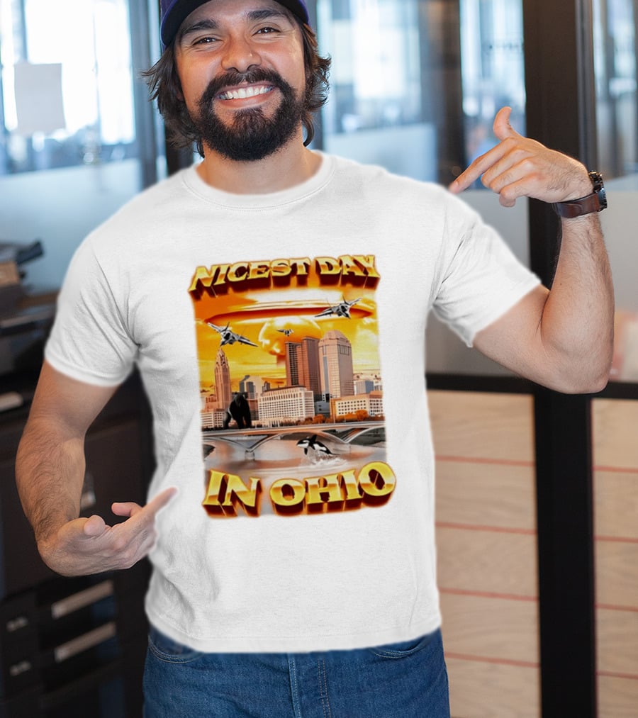 Nicest Day In Ohio Cityscape With Jets And Wildlife T-Shirt