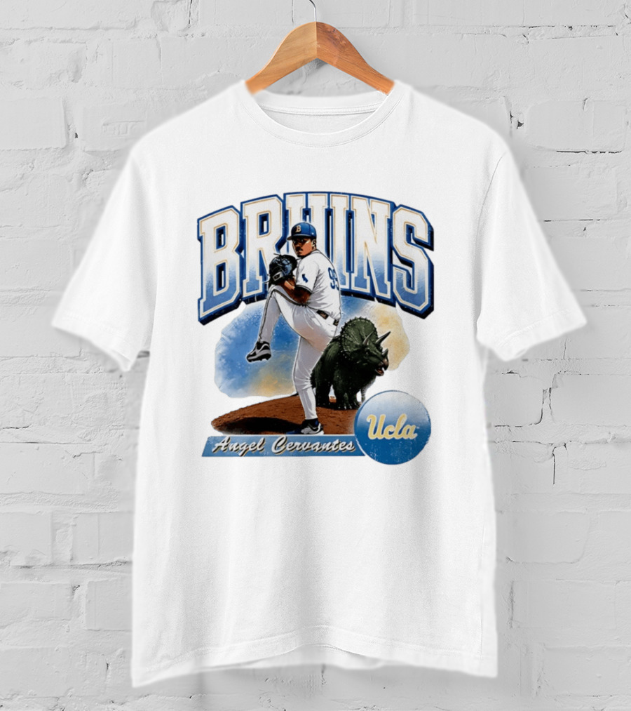 UCLA Bruins Angel Cervantes Baseball Player With Dinosaur T-Shirt