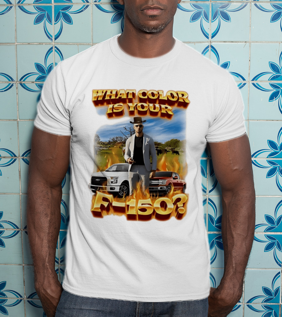 What Color Is Your F 150 Cowboy Fire Landscape T-Shirt
