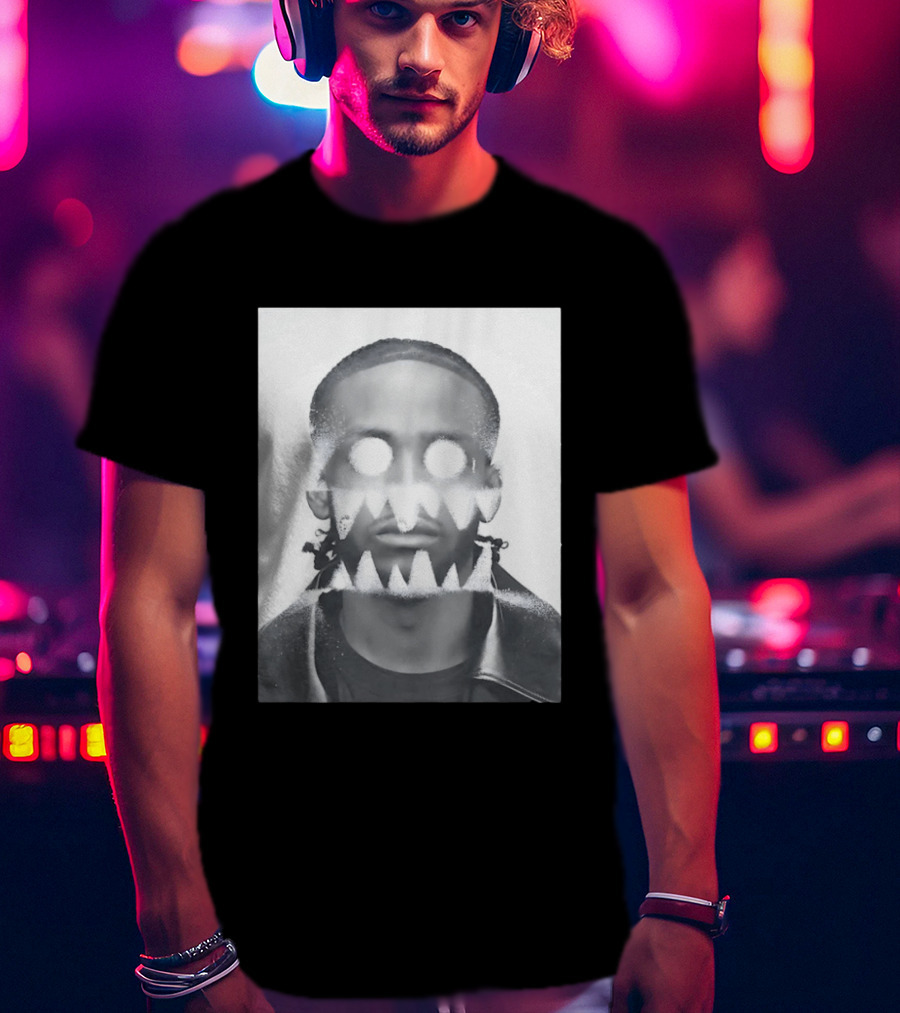 Astro Surreal Man Glowing Eyes Sharp Teeth T-Shirt