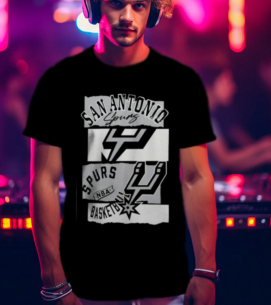 San Antonio Spurs In The Paint Vintage NBA Logoman Edition T-Shirt