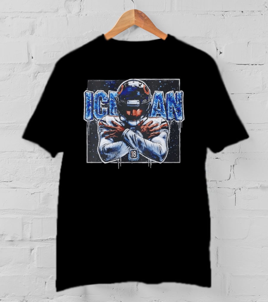 Iceman 18 Chicago Bears Football Player Crossing Arms NFL Fan T-Shirt