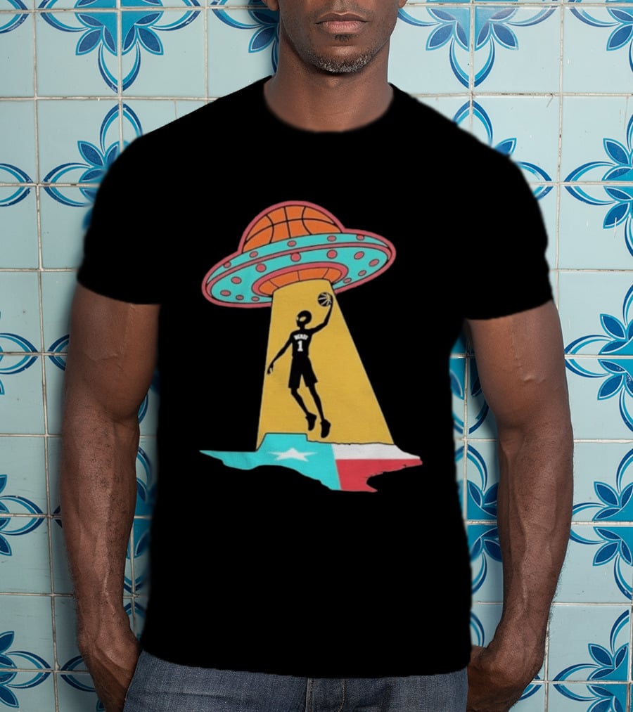 San Antonio Wemby The Alien Spurs Star UFO Basketball Texas T-Shirt