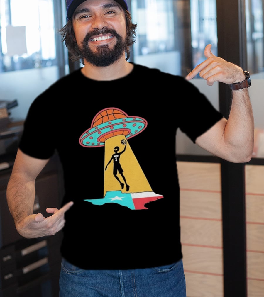 San Antonio Wemby The Alien Spurs Star UFO Basketball Texas T-Shirt