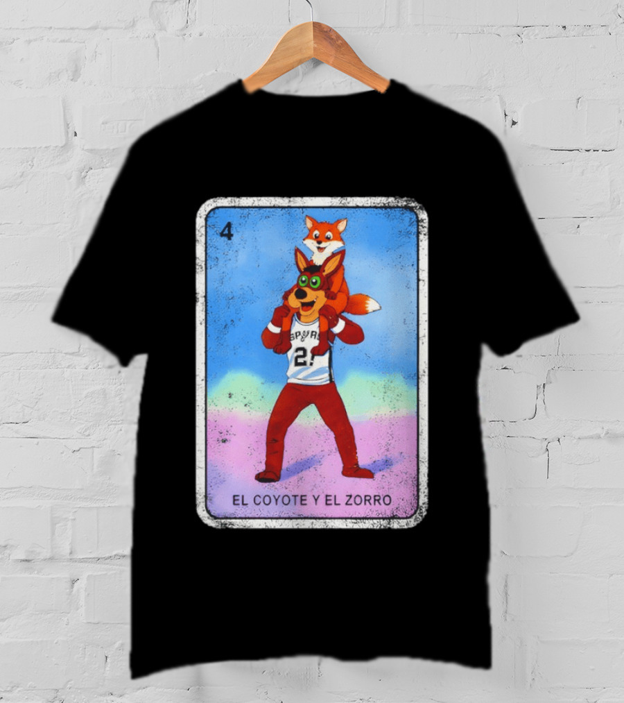 San Antonio Spurs Coyote El Zorro Lotería Card Number 4 T-Shirt