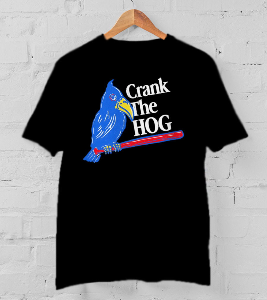 Kansas Jayhawks Crank The Hog Baseball Bird T-Shirt