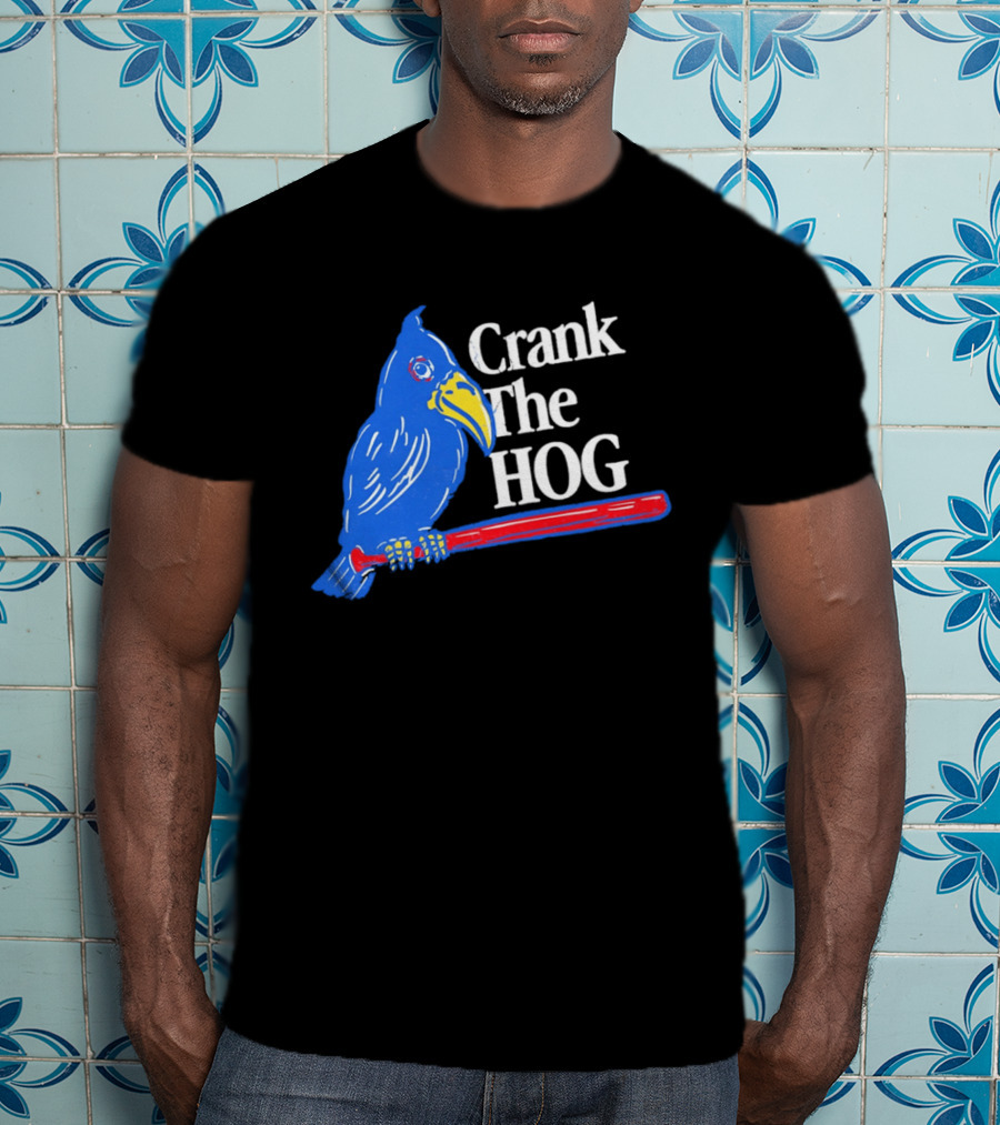Kansas Jayhawks Crank The Hog Baseball Bird T-Shirt