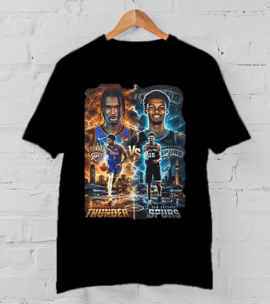 Shai Gilgeous Alexander Oklahoma City Thunder Vs Victor Wembanyama San Antonio Spurs NBA Showdown T-Shirt