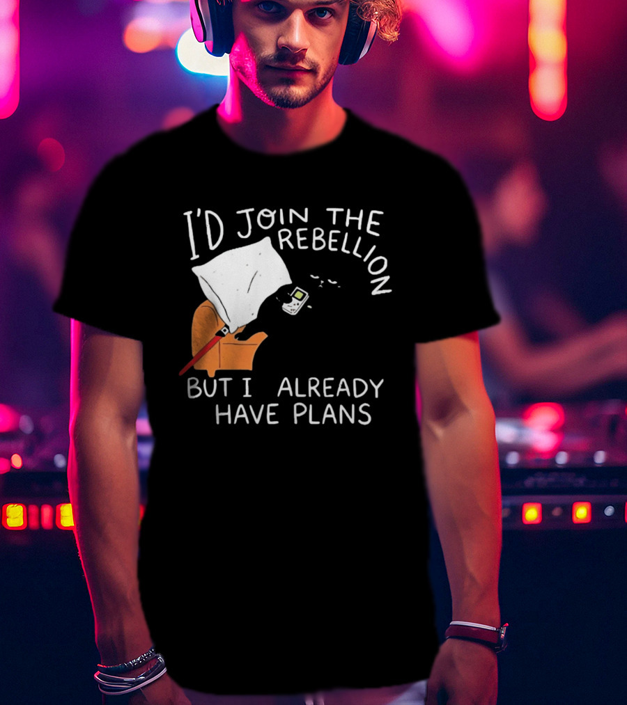 Lazy Cat Gaming Couch Rebellion Plans Funny Humor T-Shirt
