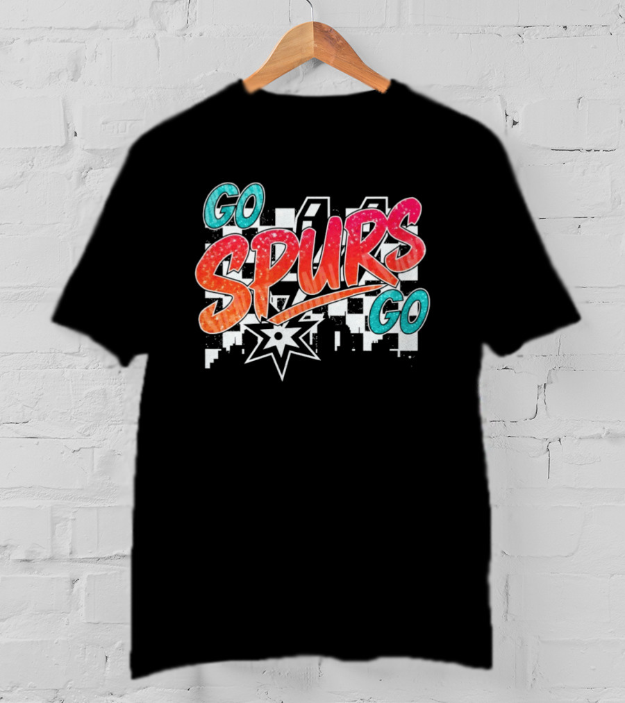 Go Spurs Go San Antonio Spurs Basketball Glitter NBA 2026 Starburst T-Shirt