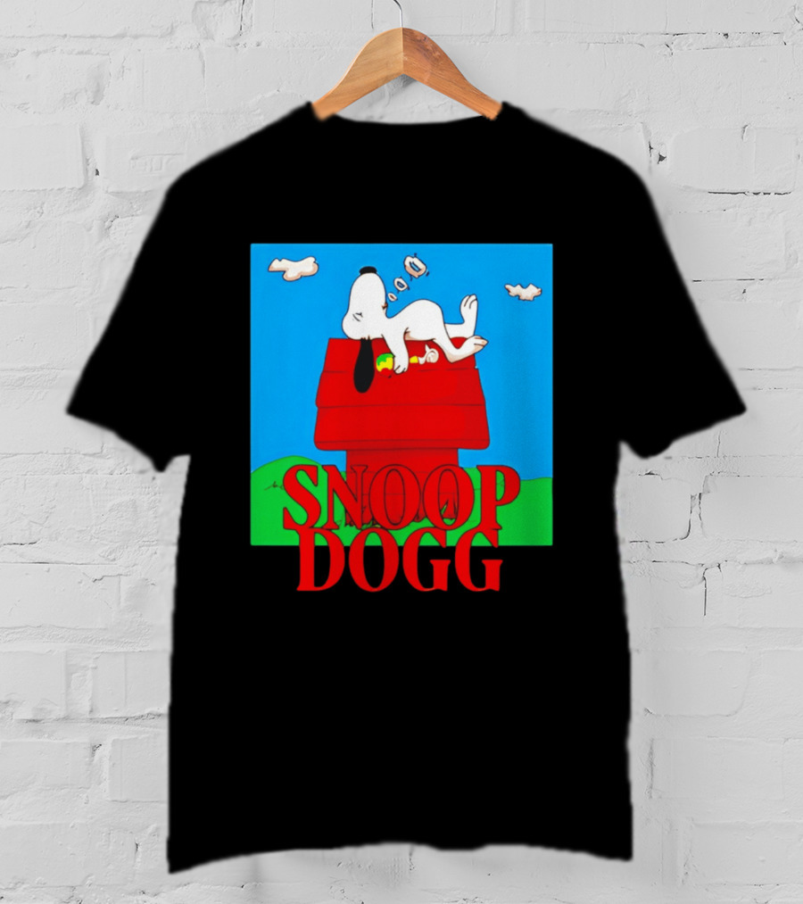 Snoop Dogg Snoopy Parody Relaxing On Doghouse T-Shirt