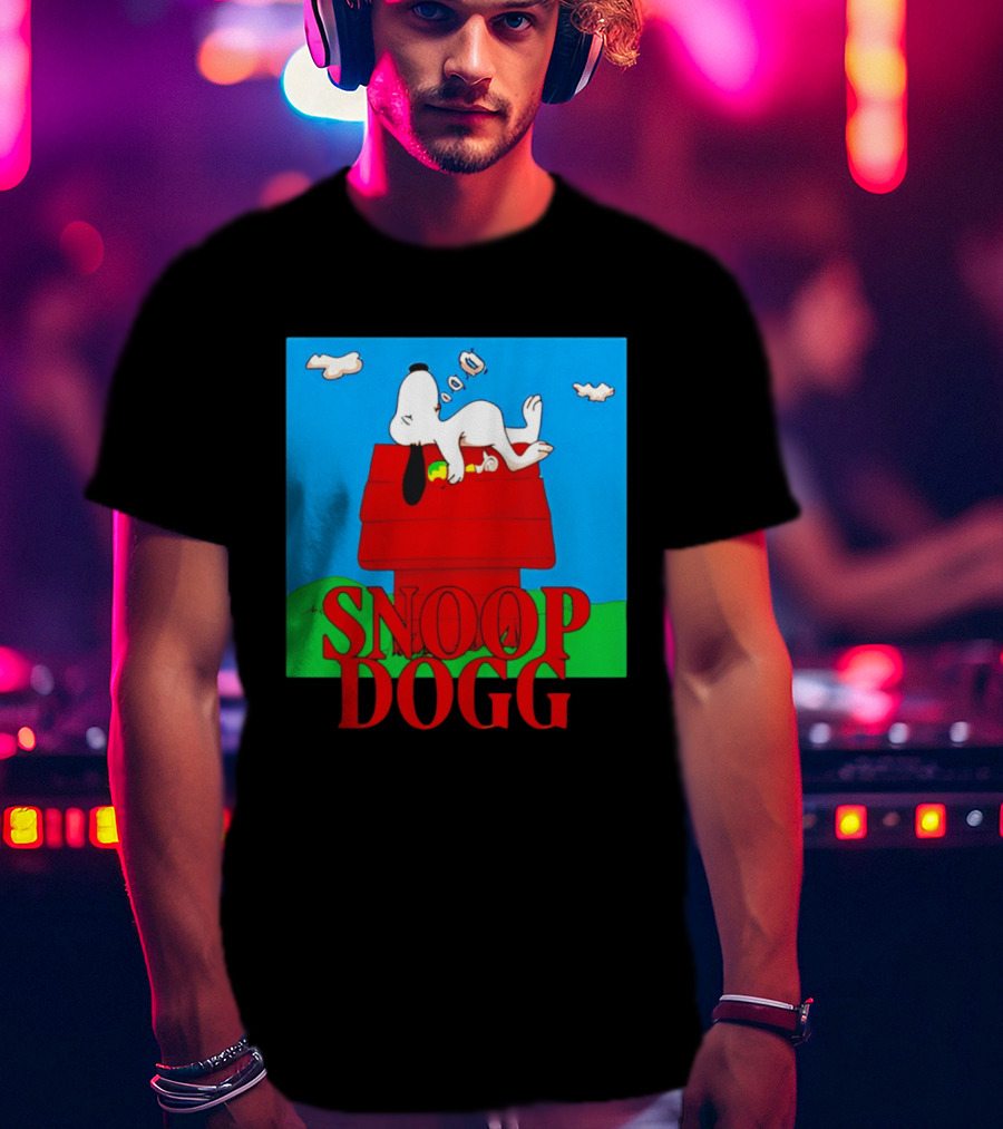 Snoop Dogg Snoopy Parody Relaxing On Doghouse T-Shirt
