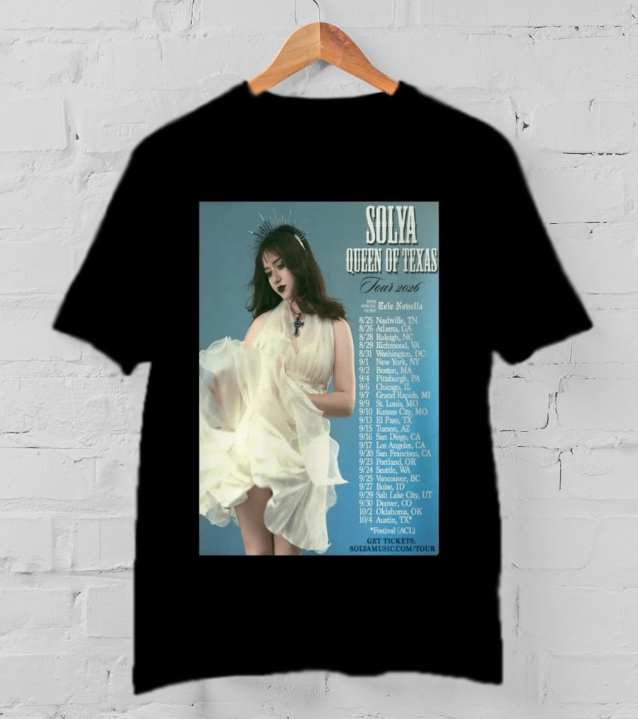 Solya Queen Of Texas Tour 2026 With Special Guest Tele Novella T-Shirt