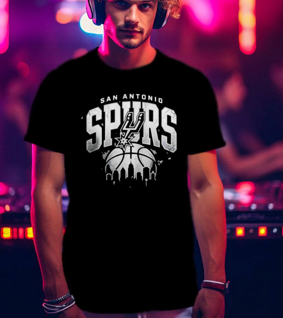 San Antonio Spurs NBA Streetwear Basketball Skyline T-Shirt