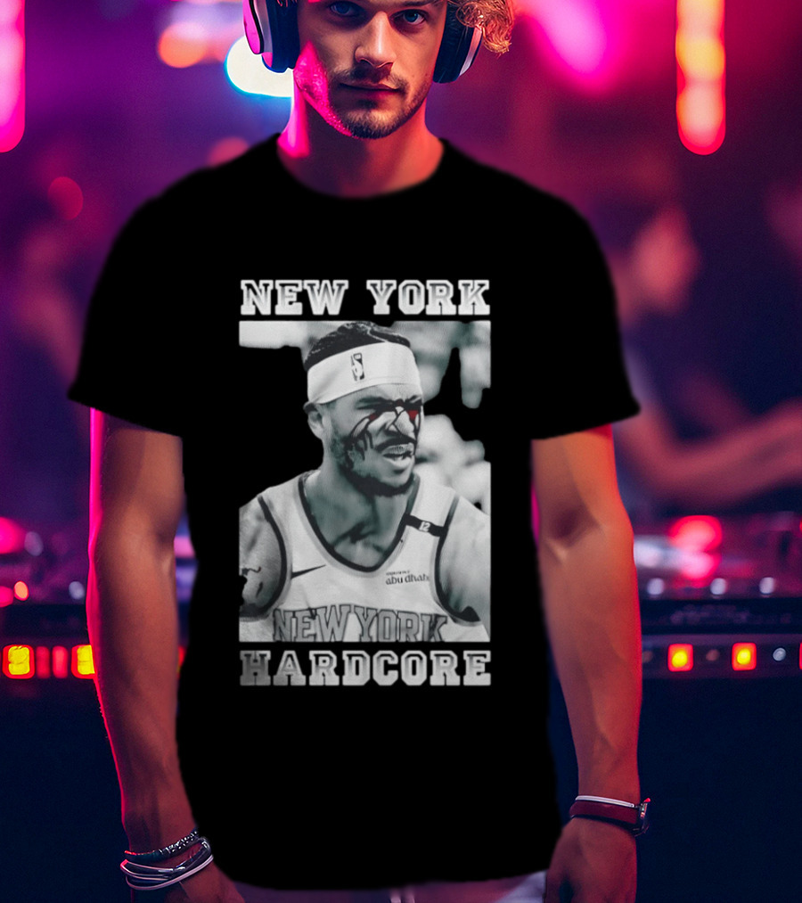 New York Hardcore Josh Hart Bleeding Face NBA Knicks T-Shirt