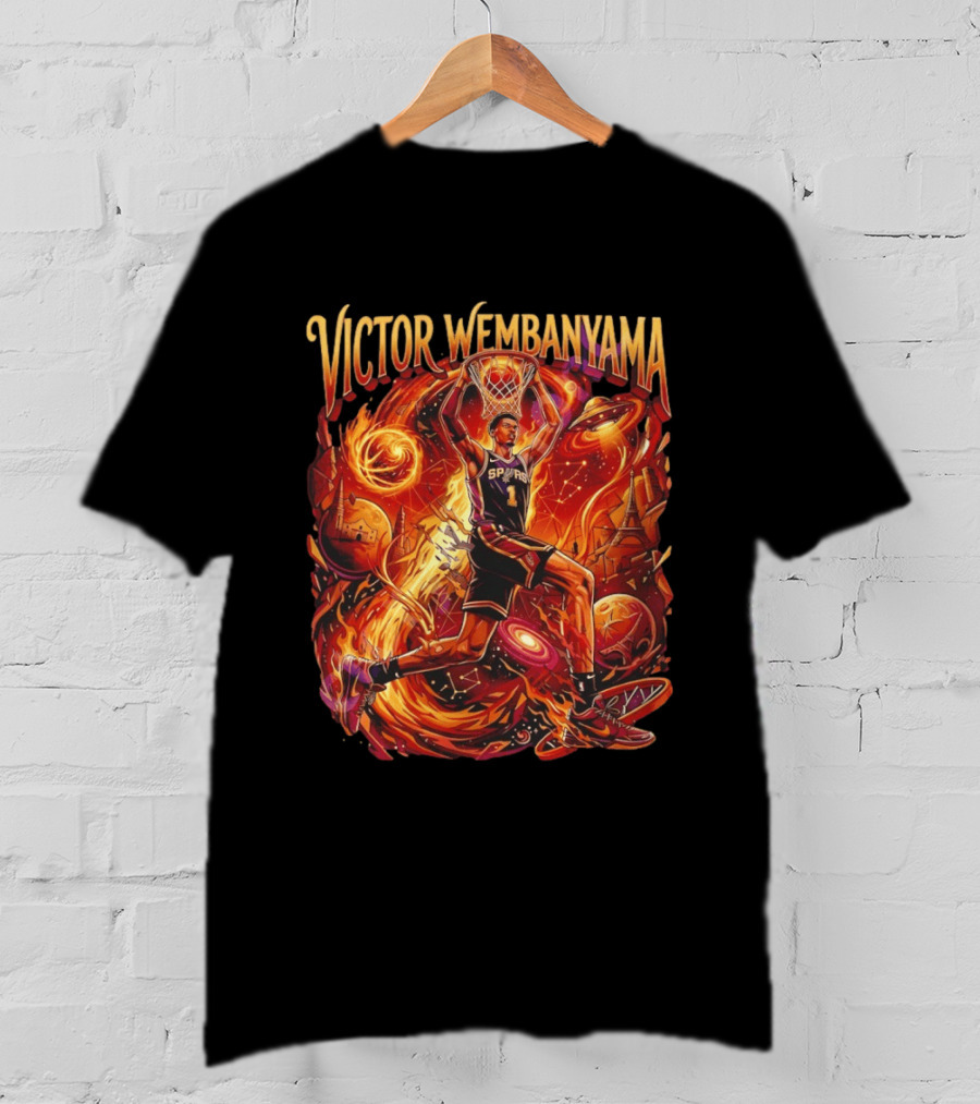 Victor Wembanyama UFO Dunk San Antonio Spurs Space Basketball T-Shirt