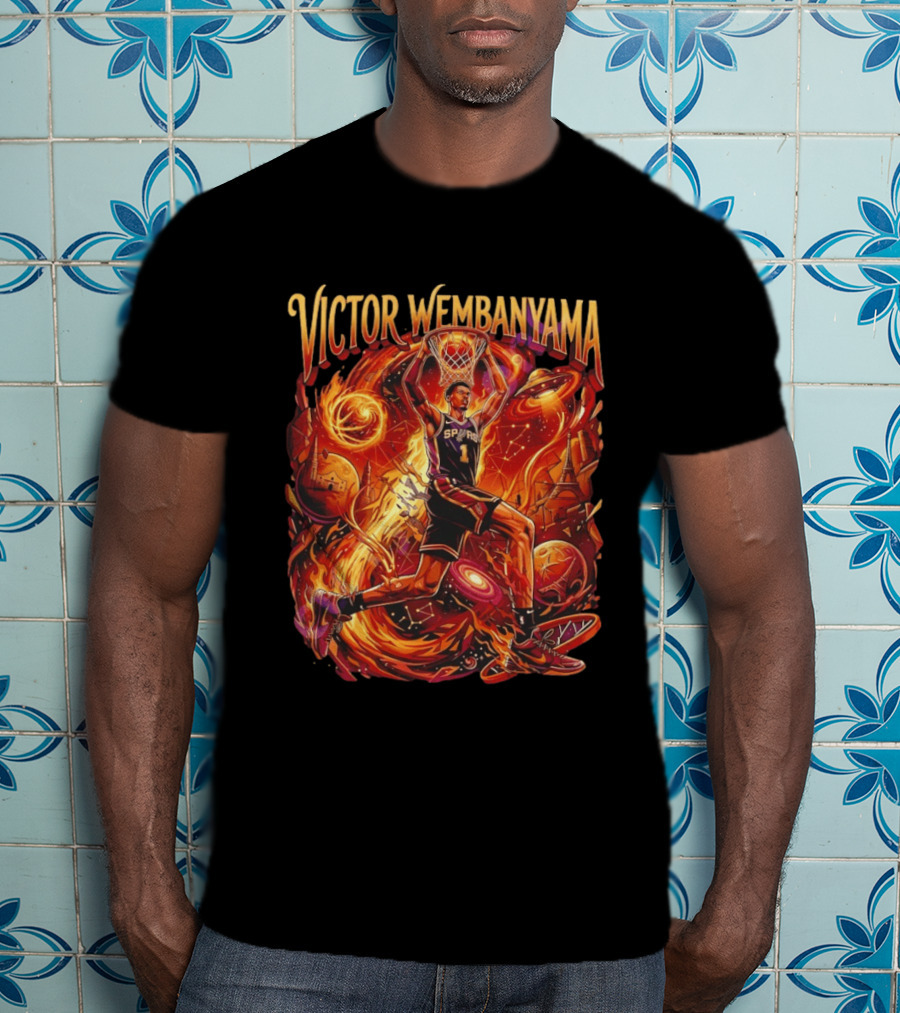 Victor Wembanyama UFO Dunk San Antonio Spurs Space Basketball T-Shirt