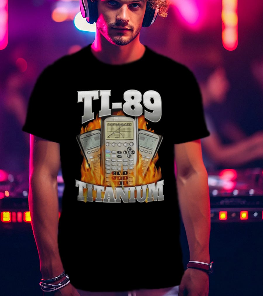 TI 89 Titanium Calculator With Graphing Flames T-Shirt