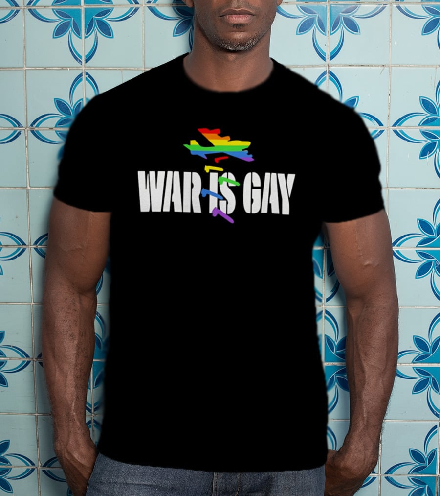 Rainbow Plane War Is Gay T-Shirt