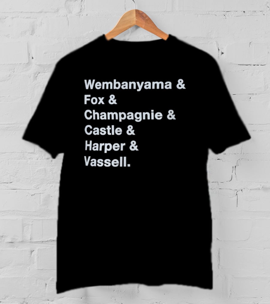 Wembanyama Fox Champagnie Castle Harper Vassell San Antonio Spurs Basketball NBA 2026 T-Shirt