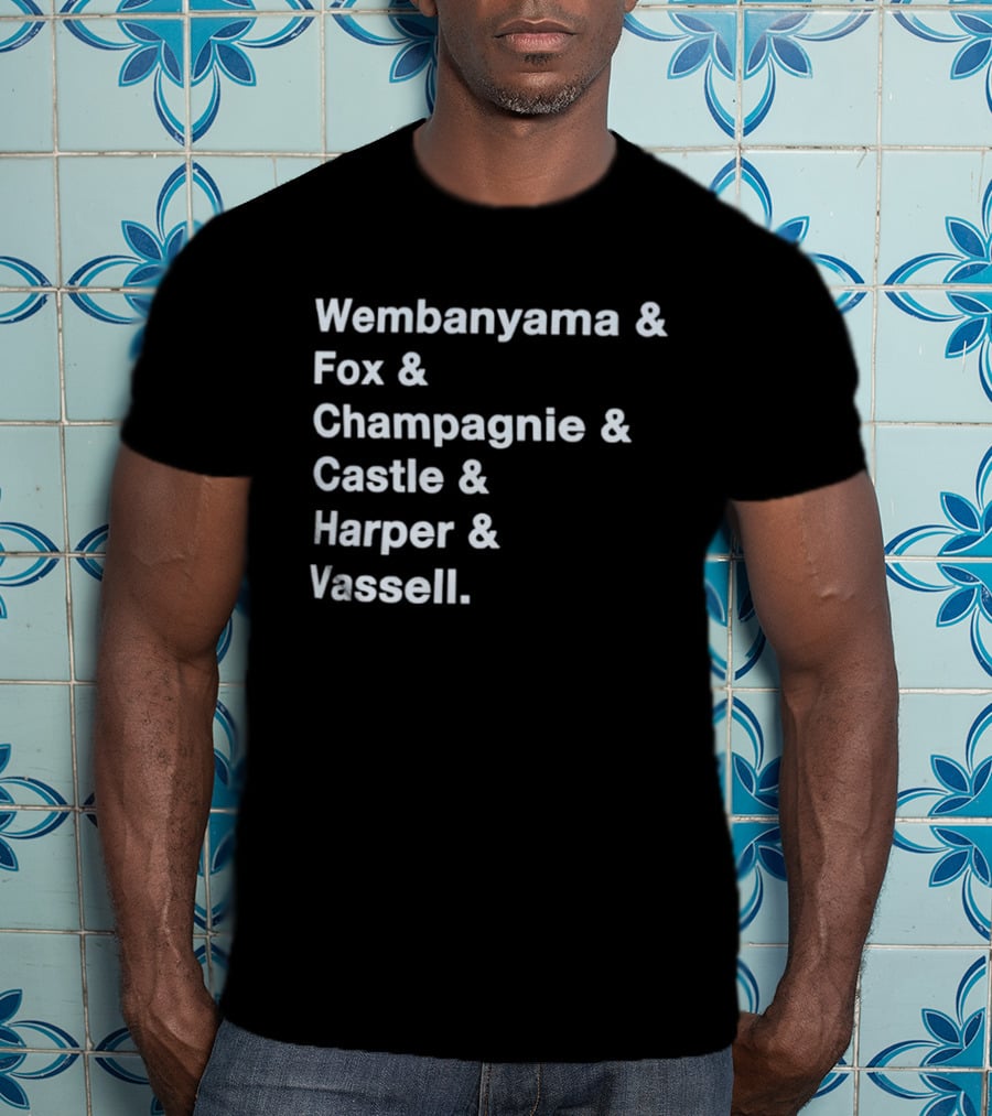 Wembanyama Fox Champagnie Castle Harper Vassell San Antonio Spurs Basketball NBA 2026 T-Shirt