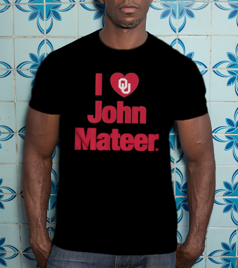 Oklahoma Football I Heart OU John Mateer T-Shirt