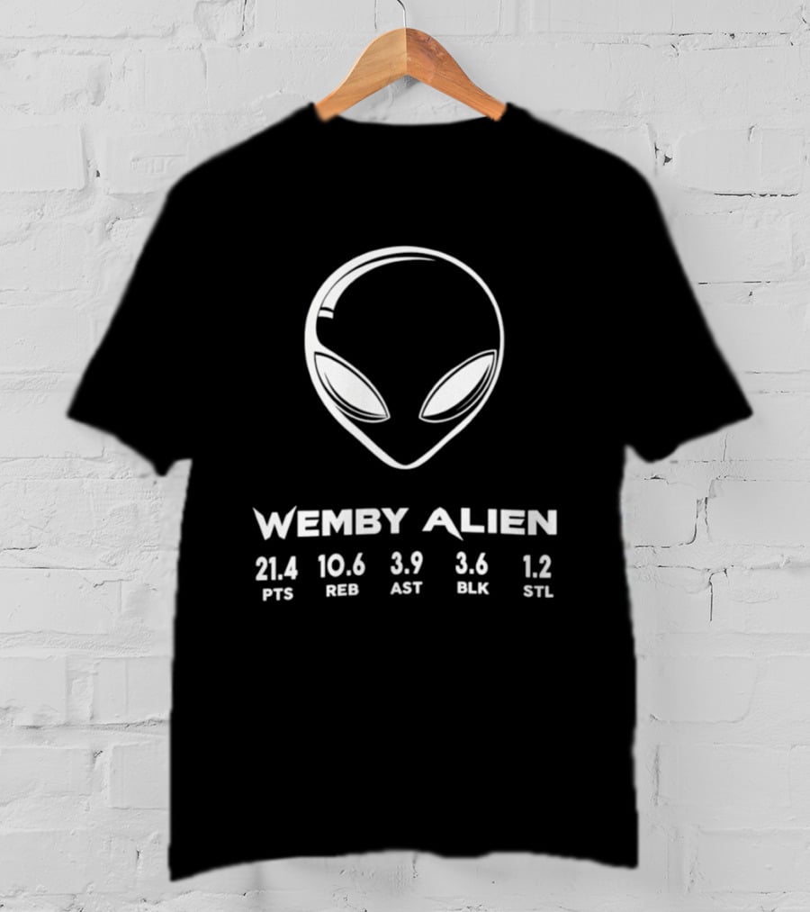 Wemby Alien 21.4 PTS 10.6 REB 3.9 AST 3.6 BLK 1.2 STL San Antonio Spurs T-Shirt
