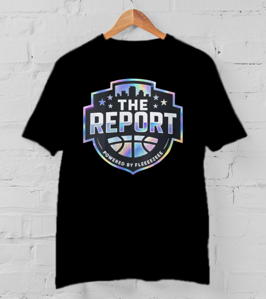 THE REPORT Powered By Fleeeeezeee Basketball Urban Stars Holographic Cityscape T-Shirt