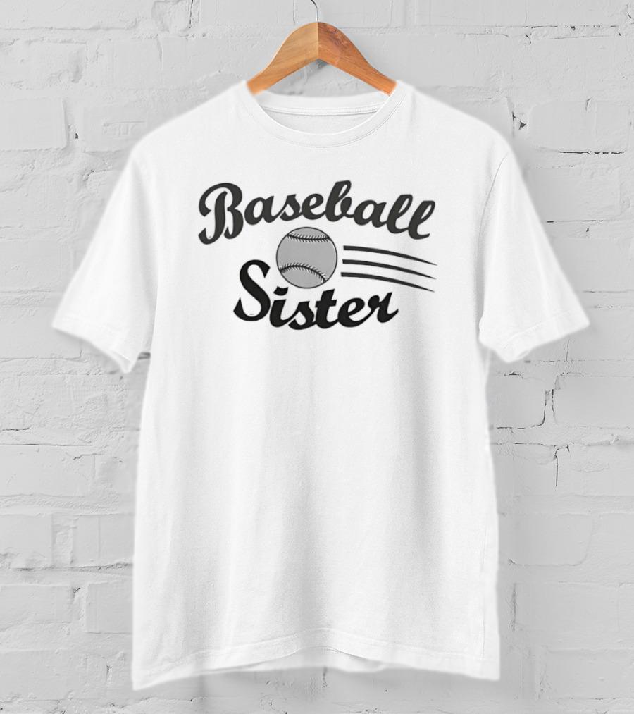 Baseball Sister Sports Flying Ball Motion Lines T-Shirt