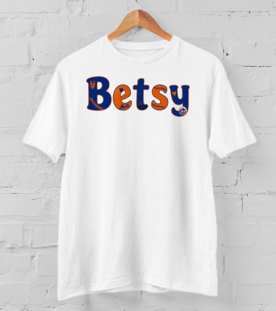 Betsy New York Mets Baseball MLB City Skyline Mets T-Shirt