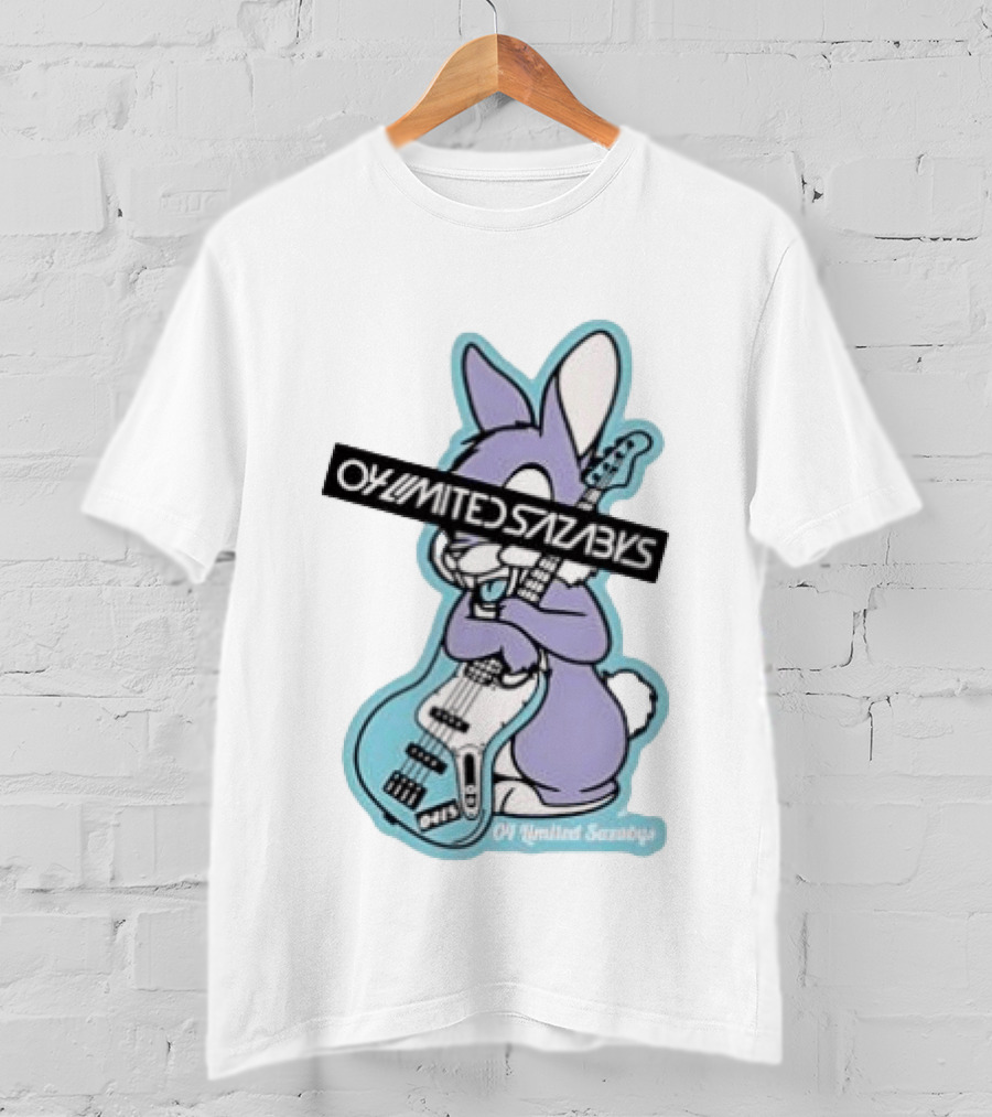 Bunny Playing Electric Bass Guitar Oy Limited Sazabys T-Shirt